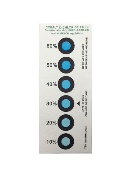 Blue To Pink Humidity Indicator label