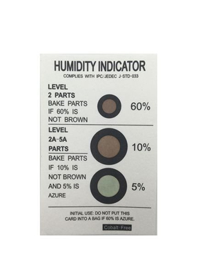  3 Dots 5%-10%-60% LED And PCB Humidity Indicator Card HIC